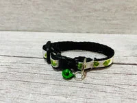 Clover Shamrock Cat Collar - Handmade with Printed Grosgrain Ribbon 3