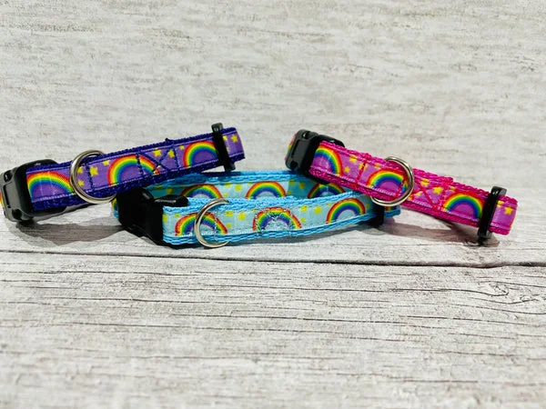 Rainbows & Stars Print Puppy/Small Dog Collar