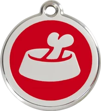 Red Dingo Enamel Bone in Bowl Personalised Pet ID Tag 9