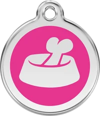 Red Dingo Enamel Bone in Bowl Personalised Pet ID Tag 1