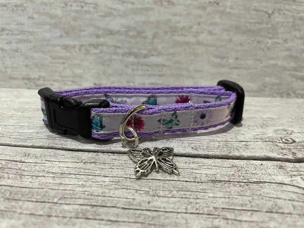 Butterfly and Flowers Cat Collar