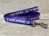 I am Deaf Dog Lead with Paw Print Alert 3
