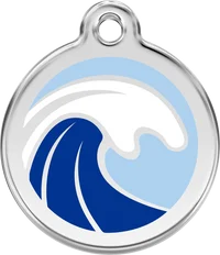 Personalised Enamel Wave Pet ID Tag by Red Dingo 1