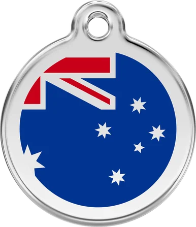 Red Dingo Enamel Australian Flag Pet ID Tag