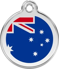 Red Dingo Enamel Australian Flag Pet ID Tag 1