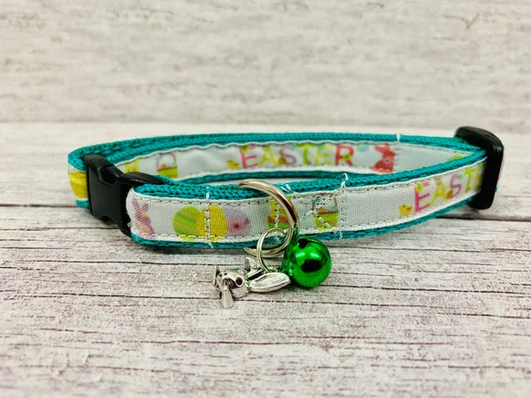 Easter Bunnies and Chicks Puppy and Small Dog Collar - Handmade in the UK