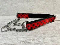 Ladybird Dog Collar - Handmade Spotted Pattern Collar UK 1