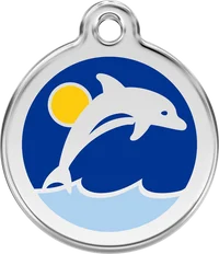 Red Dingo Personalised Enamel Dolphin Pet ID Tag 1
