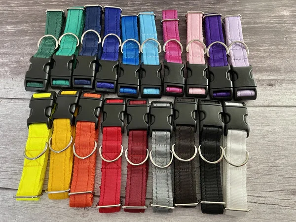 Plain Side Release Dog Collar - Handmade in the UK