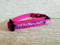 Pink Marriage Wedding Puppy Collar Will you Marry Me? 2