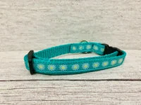 Daisy Print Cat Collar - Handmade Breakaway Collar 3