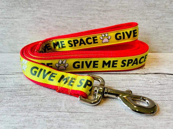 Give Me Space Yellow Ribbon Dog Lead