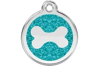 Red Dingo Personalised Glitter Enamel Bone Pet ID Tag 1