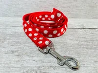 Red Polka Dot Ribbon Dog Lead 1