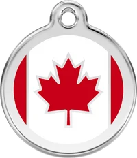 Red Dingo Enamel Canadian Flag Pet ID Tag 1