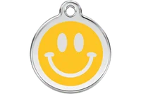 Personalised Red Dingo Smiley Face Enamel Pet ID Tag 1