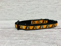 Halloween Cat Collar - Black Cat & Skeleton Design 2