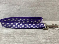 Purple and White Polka Dot Dog Collar 4