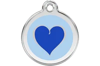 Red Dingo Enamel Heart Dark Blue Personalised Pet ID Tag 1
