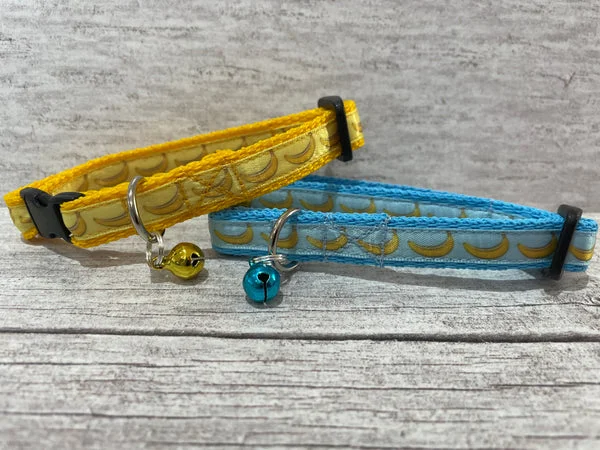 Banana Print Puppy & Small Dog Collar - Handmade in the UK