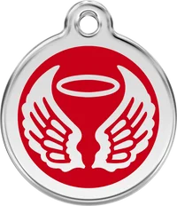 Red Dingo Angel Wings Personalised Enamel Pet ID Tag 11
