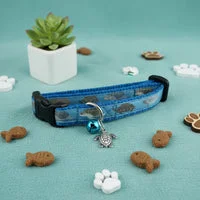 Sea Turtle Cat Collar with Bell & Charm 1