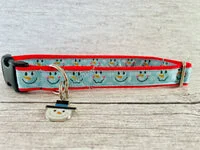 Snowman Faces Christmas Themed Dog Collar 3