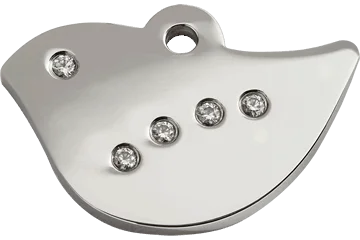 Personalised Red Dingo Diamante Polished Pet ID Tag