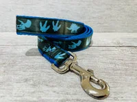 Blue Jurassic Dinosaur Skeleton Bones Dog Collar 4
