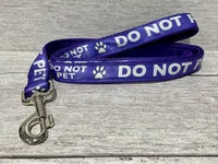 Solid Colour Do Not Pet Alert Dog Lead 1