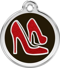 Personalised Red Dingo Glitter Enamel Pet ID Tag 1