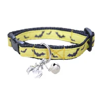 Yellow & Black Bats Cat Collar 1