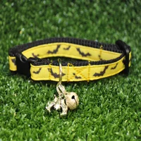 Yellow & Black Bats Cat Collar 2