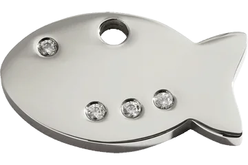 Personalised Red Dingo Diamante Polished Pet ID Tag