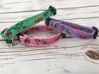 Dinosaur Cat Collar - Handmade Breakaway Safety Collar with Dino Charm 1