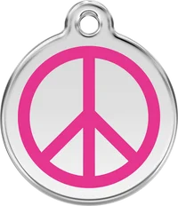 Personalised Red Dingo Peace Symbol Enamel Pet ID Tag 1