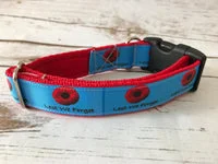 Blue Poppies Lest We Forget Dog Collar 2