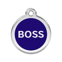 Personalised Red Dingo Enamel Boss Pet ID Tag 3