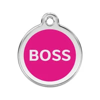 Personalised Red Dingo Enamel Boss Pet ID Tag 2