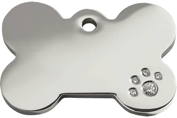 Personalised Red Dingo Diamante Polished Pet ID Tag