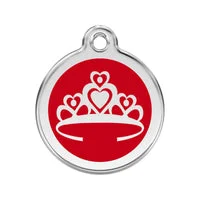 Personalised Red Dingo Enamel Crown Pet ID Tag 1