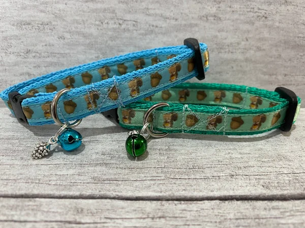 Squirrel & Acorn Inspired Cat Collar - Handmade in the UK
