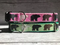 Bears Dog Collar - Polar Bear, Grizzly & Black Bear Pattern 1