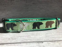 Bears Dog Collar - Polar Bear, Grizzly & Black Bear Pattern 3