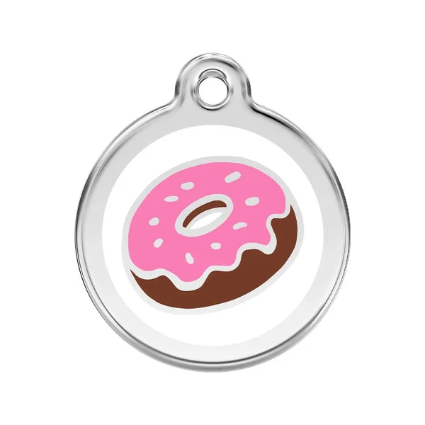 Personalised Red Dingo Donut Enamel Pet ID Tag