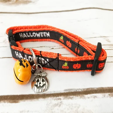 Happy Halloween Pumpkin Cat Collar