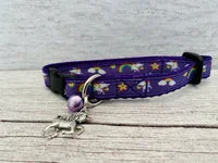 Unicorns, Rainbows & Stars Ribbon Puppy/Small Dog Collar 3