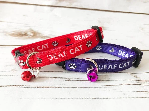 Deaf Cat Ribbon Cat Collar