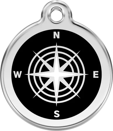 Red Dingo Enamel Compass Personalised Dog ID Tag