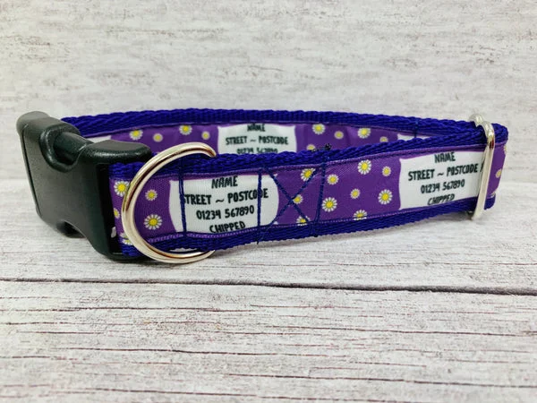 Personalised Daisy Dog Collar - Custom Print, Handmade in the UK